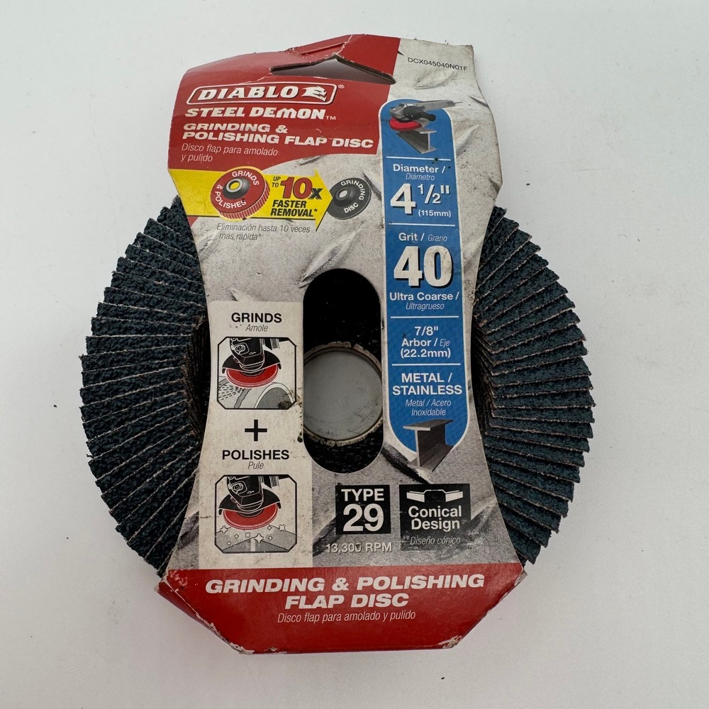 Diablo‎ Steel Demon 4-1/2" 40 Grit Grinding Polishing Flap Disc
